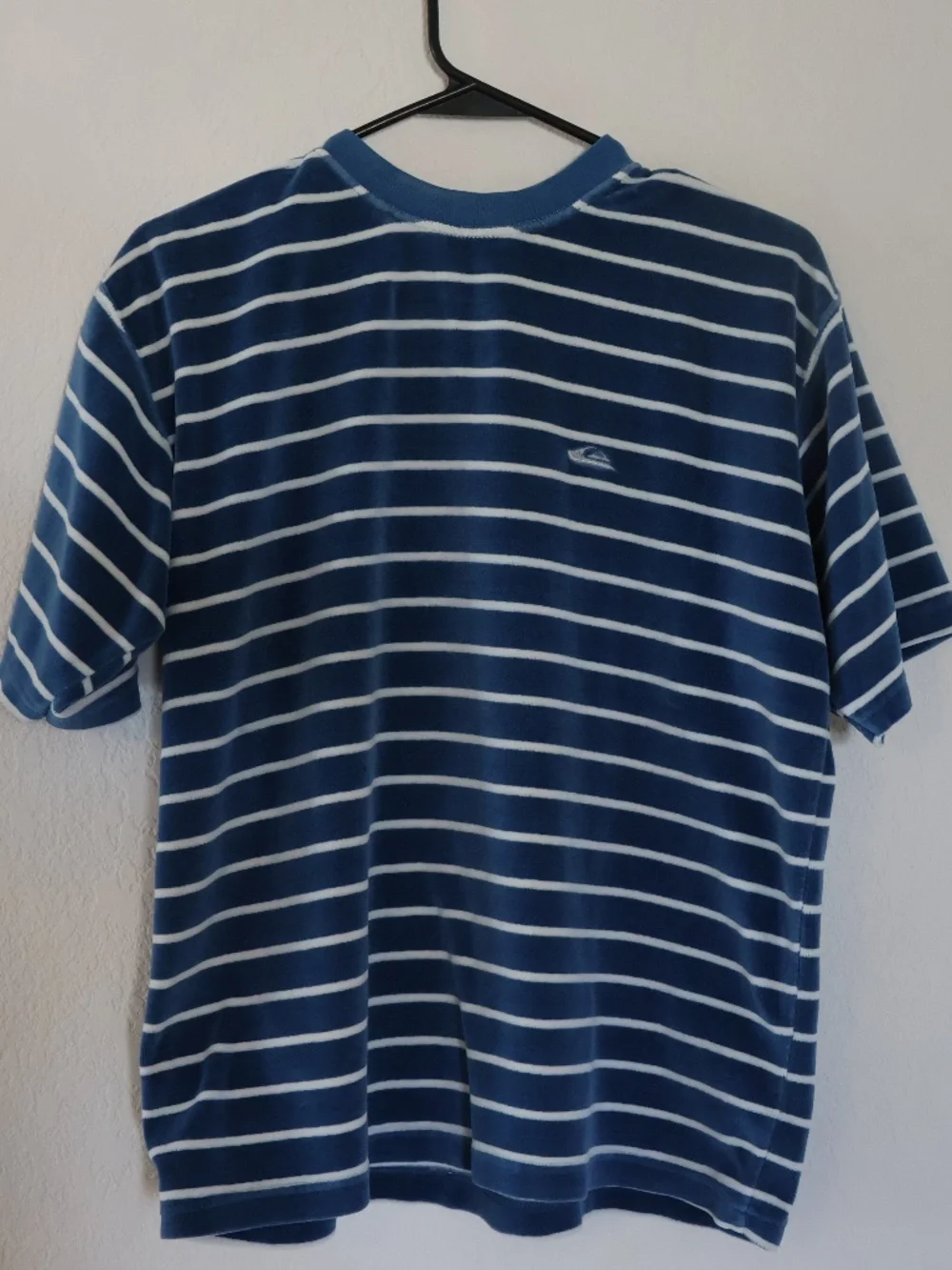 Vintage 80s Mens Quicksilver velour striped tshirt
